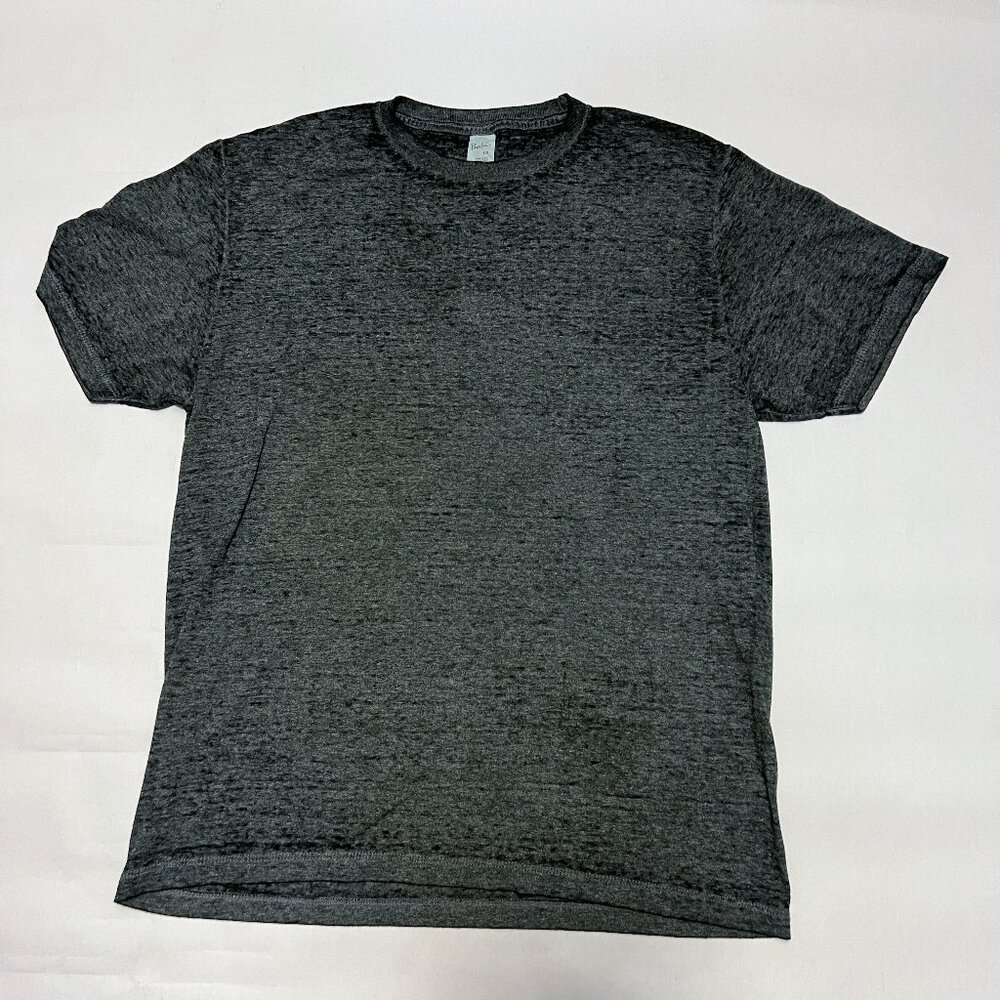 Pacific Two-Toned Distressed Vintage Style Short Sleeve T Shirt Gray/Black Large